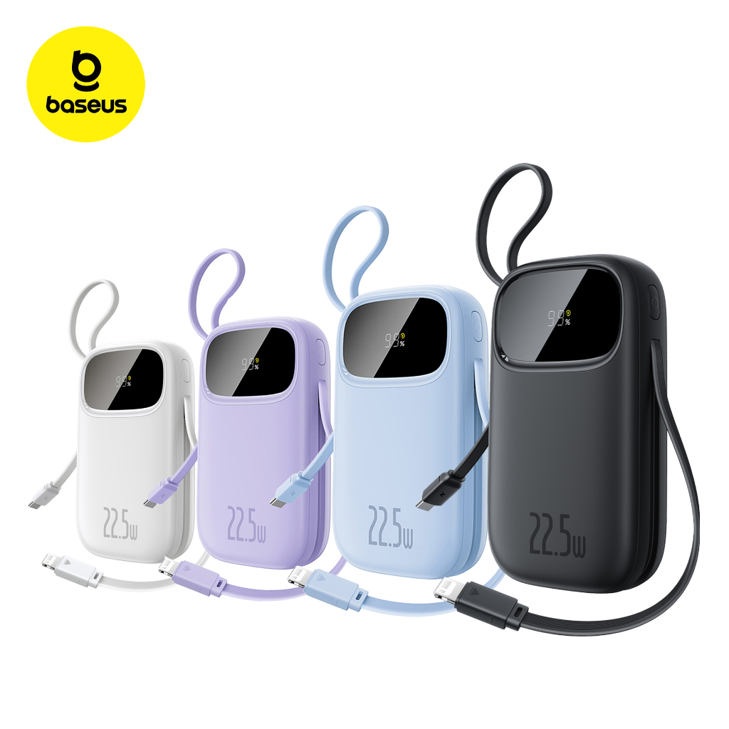 Imagem PowerBank Baseus EnerFill FC31 20000mAh 22.5W com 2 Cabos Integrados Turbo Display Digital