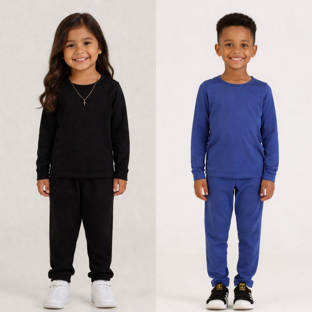 Kit 2 Conjuntos Térmicos Infantil Peluciado Unissex em Oferta na Shopee