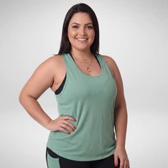Regata Academia Feminina Dry Fit Poliamida Plus Size Fitness Confortável