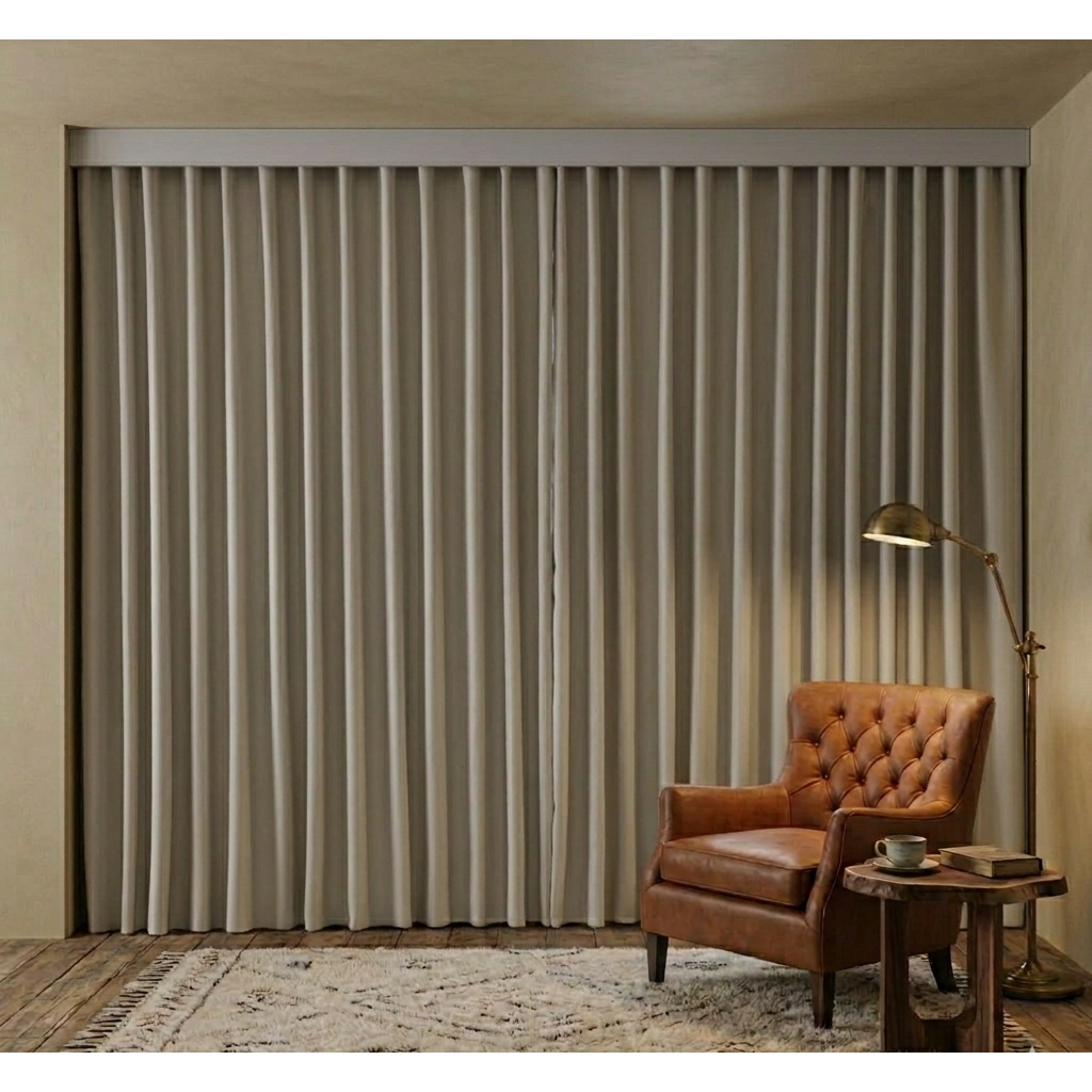 Cortina Trilho Suíço 6,00x2,80 Blackout Tecido Corta Luz