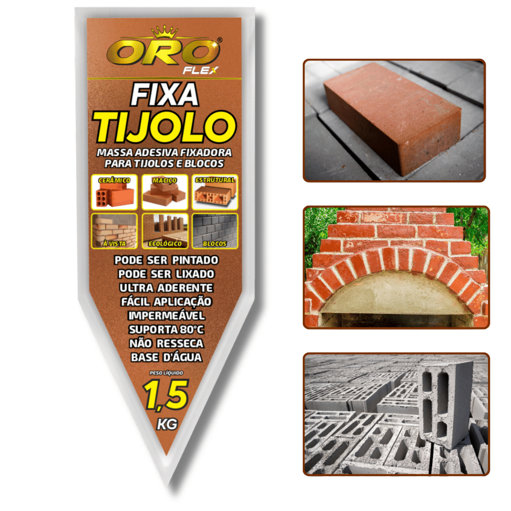 Massa Fixa Tijolo Alta Resistência Fixação Forte e Durável em Construção e Reparos Fácil Uso 1,8KG