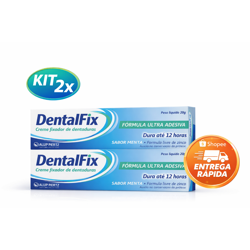 Kit 2x DentalFix Creme Fixador Dentadura 20g Ultra Adesivo Até 12h Menta Original Econômico