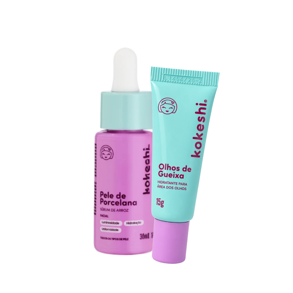 Imagem Kit Glow e Rejuvenescimento Sérum de Arroz e Olhos de Gueixa  Kokeshi