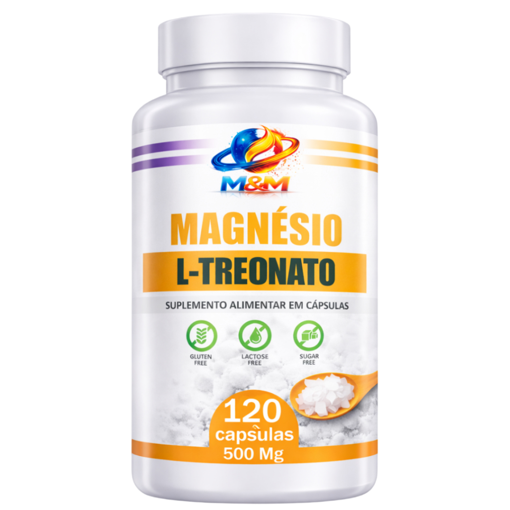 Magnésio L Treonato 120 e 60  capsulas – Suplemento Cognitivo, Memória, Foco