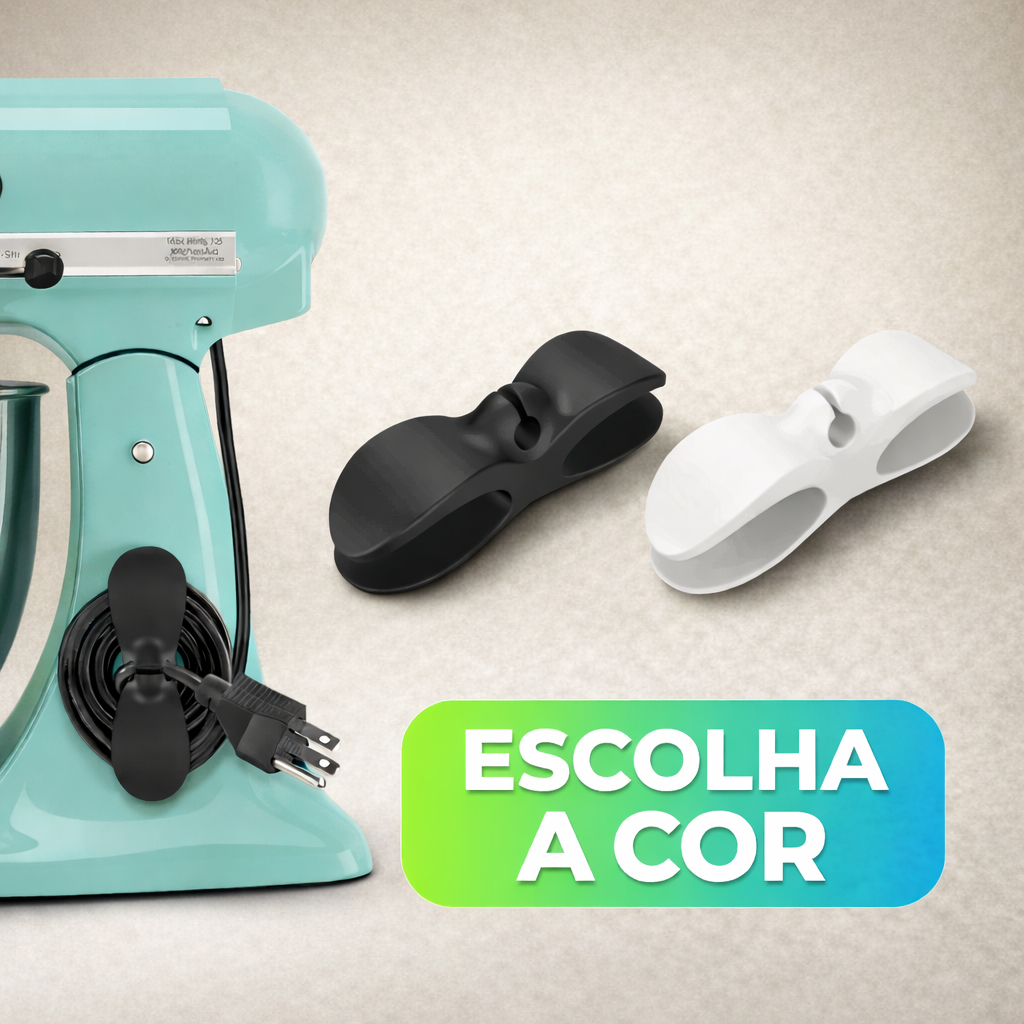 Organizador Enrolador de Fio Cabos Adesivo Suporte Porta Cabos Eletrodomésticos Liquidificador Airfryer