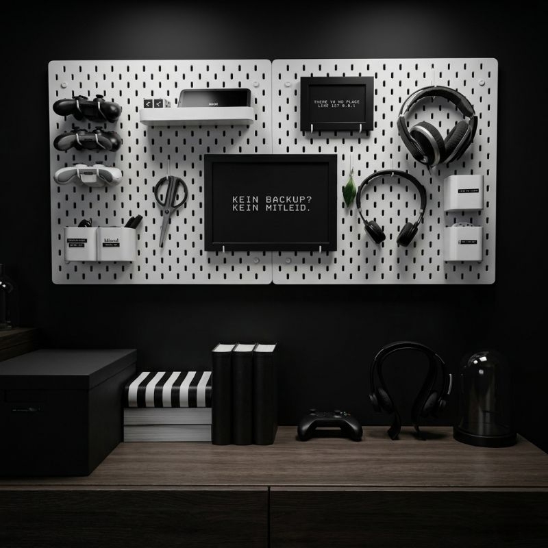 Painel Pegboard Organizador de Parede Completo com Acessórios – Laqueado Supreme