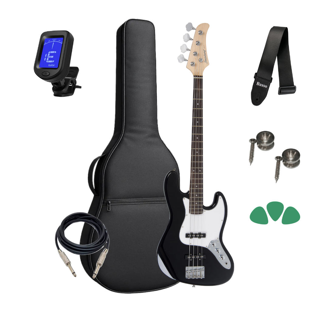 Contra Baixo Jazz Bass Strinberg Jbs40 Preto + Kit Completo