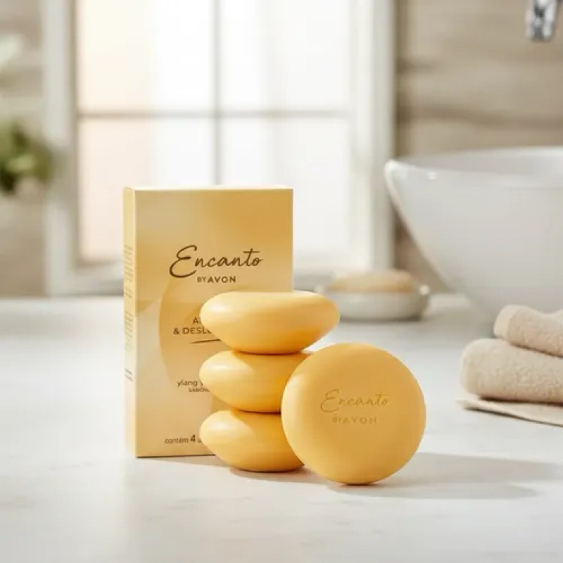 Sabonete Barra Corporal Encanto by Avon Atraente & Deslumbrante 80g 4Un cada