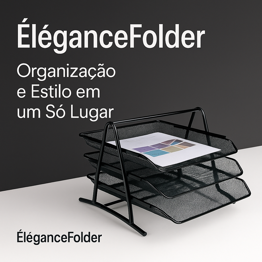 Organizador Documentos A4 3 Suportes Bandejas Escritório Home Office Bandeja ÉléganceFolder
