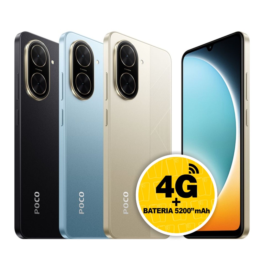 Celular Smartphone Xiaomi Poco C71 128GB / 64GB Dual Sim Global (COM CAPINHA E PELÍCULA DE CORTESIA)