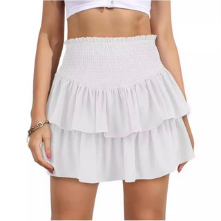Saia Babado Longa Feminina Estilo Boho Chic Cintura Alta Tecido Leve Fluido Look Verão Elegante