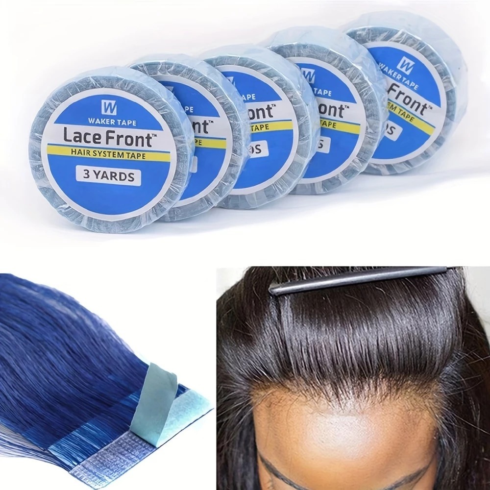 Fita Lace Front Azul 3m Adesiva 0,8mm Cola Forte Peruca Lace Wig Mega Hair Profissional
