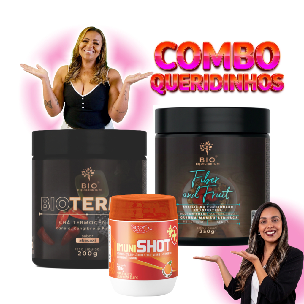 Combo Termogênico Natural + Suplemento para Imunidade + Fibras Funcionais | BioTermo + ImuniShot + Fiber and Fruits