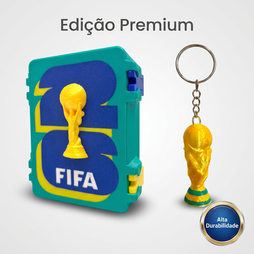 Caixa para Figurinhas Copa do Mundo Personalizada com Nome Organizadora