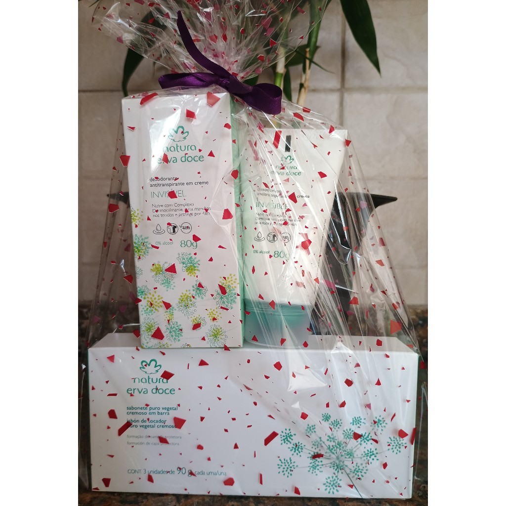 Natura Kit desodorante creme Erva doce 80G + Caixa Sabonetes Erva Doce 3 unid.