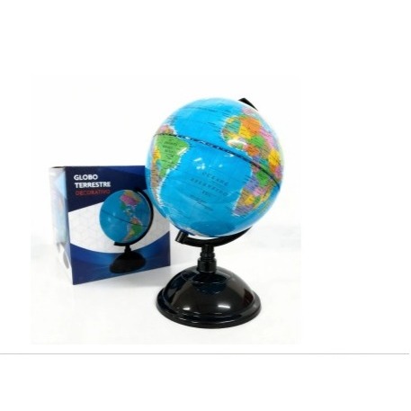 Globo Terrestre Giratório Decorativo com Suporte 22cm em PVC