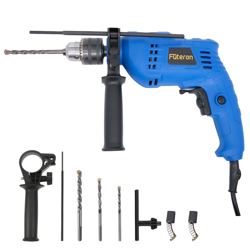 Furadeira de Impacto Futeron Profissional 110V/220V Bivolt Com Fio - Ferramenta Elétrica para Uso Doméstico e Industrial
