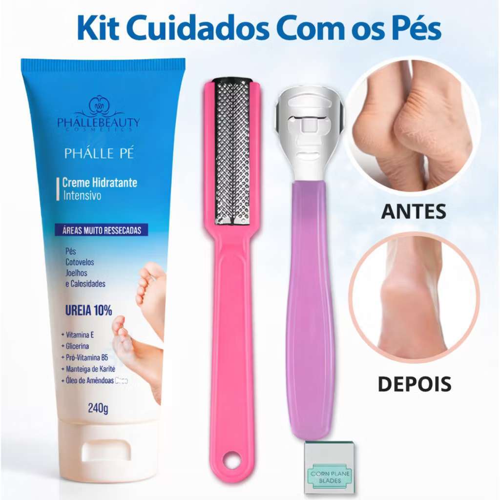 Phálle Pé Creme Hidratante Intensivo - 240g Para Áreas Ressecadas Pés Cotovelos Joelhos Calcanhar