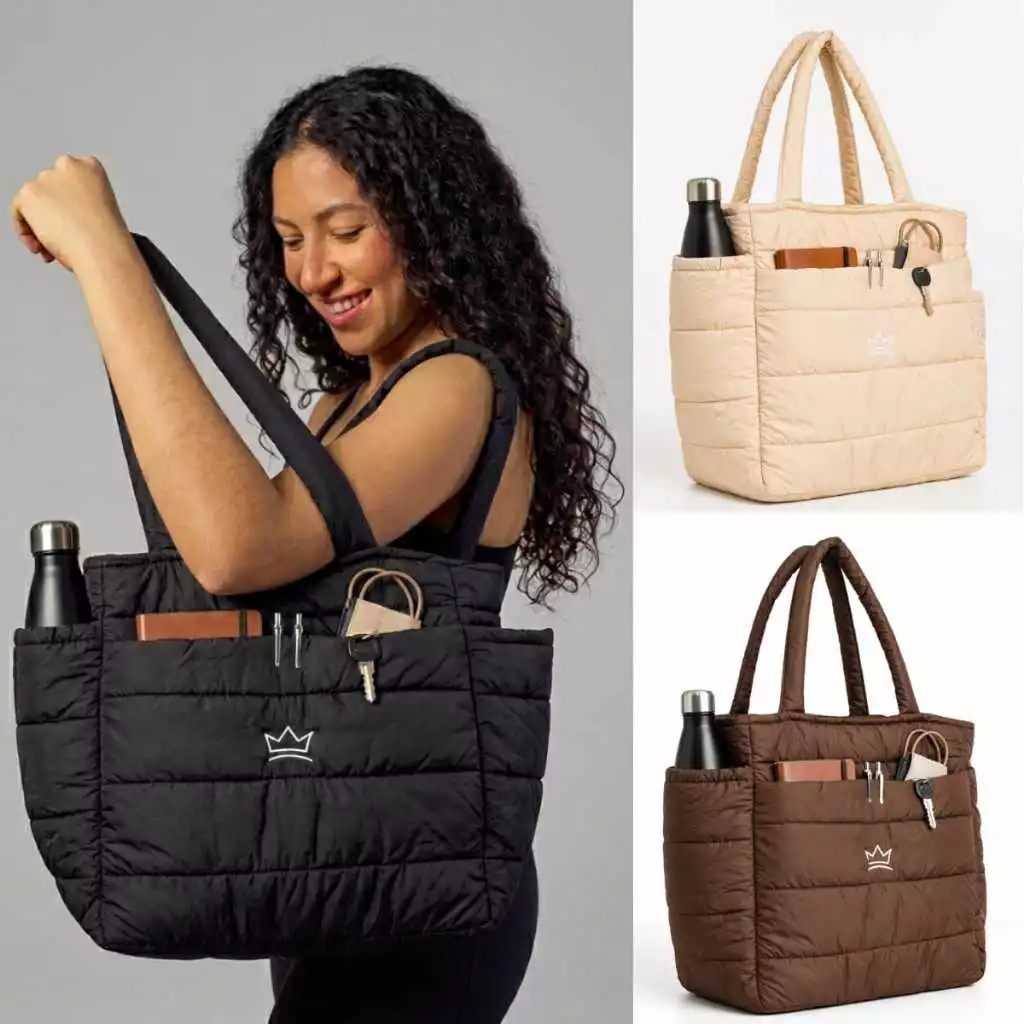 Bolsa Feminina Ombro Alça Grande Puffer Trabalho Maternidade Passeio Tote Universitária Academia Chega Rapido