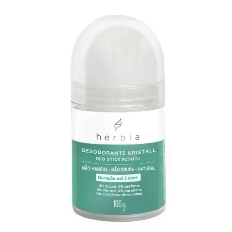 Herbia Desodorante 60 GR ou 100g Natural Stick Cristal pedra sal sem cheiro alumínio parabeno vegano