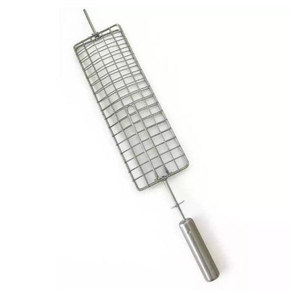 ESPETO GRELHA INOX GRILL GIRATORIO PARA FRANGO/LINGUIÇA/PEIXE