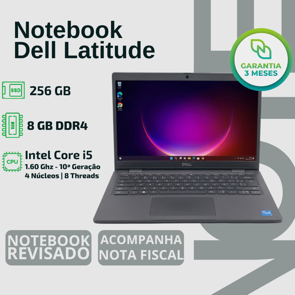 Notebook Dell Latitude 3410 Core I5 10a Geração 256gb 8gb - QUALIDADE TRABALHAR CONFIAVEL BARATO CRIACAO MODELAGEM FACUL