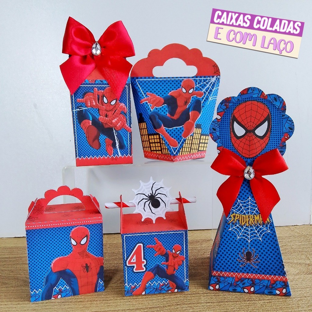 Kit Caixas Homem Aranha - Lembrancinha Festa Infantil - Aniversário - Personalizados