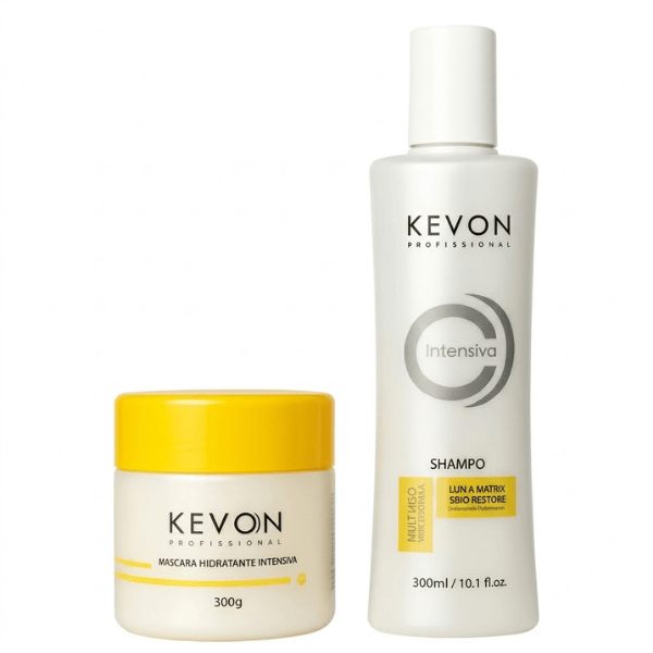 Kit Shampoo 300 ml + Máscara 300g Intensiva Teia Kevon Hidratação Profunda Reparação e Brilho Profissional