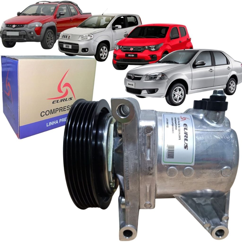 Compressor Ar Palio Siena Fiat Uno Fire 2004 a 2012 1.0 1.4 Calsonic Eurus