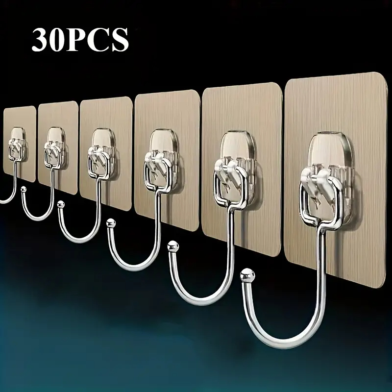 KIT 10/20/30 Gancho Adesivo/ Parede Multifuncional Autocolante Casa Cozinha Quarto Banheiro Organizado
