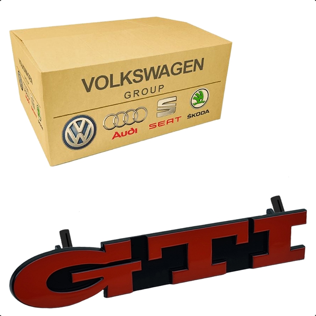 Emblema GTI vermelho versão Euro original Volkswagen da grade frontal para Gol Parati Bola Golf MK3