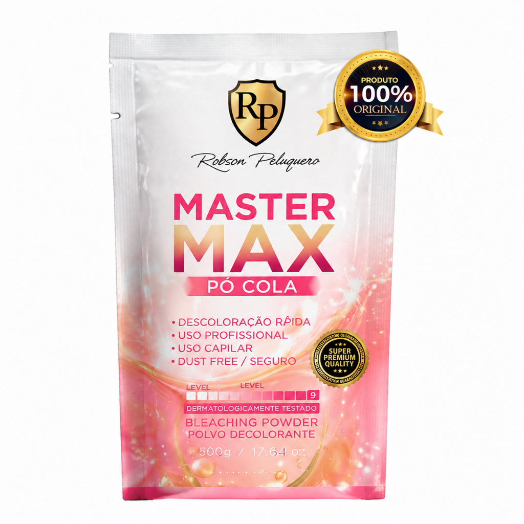 Pó Descolorante Pó Cola Master Max 500gr Robson Peluquero RP | Clareamento Rápido | Não Escorre