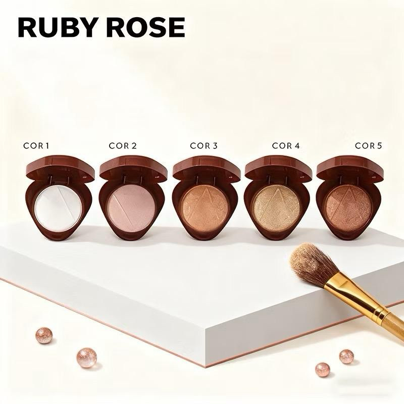Iluminador Compacto Ruby Rose Glass com Efeito Glow Natural 9g