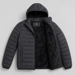 Jaqueta Masculina Bobojaco Puffer Forrada Apeluciada Com Capuz Removivel P-G6
