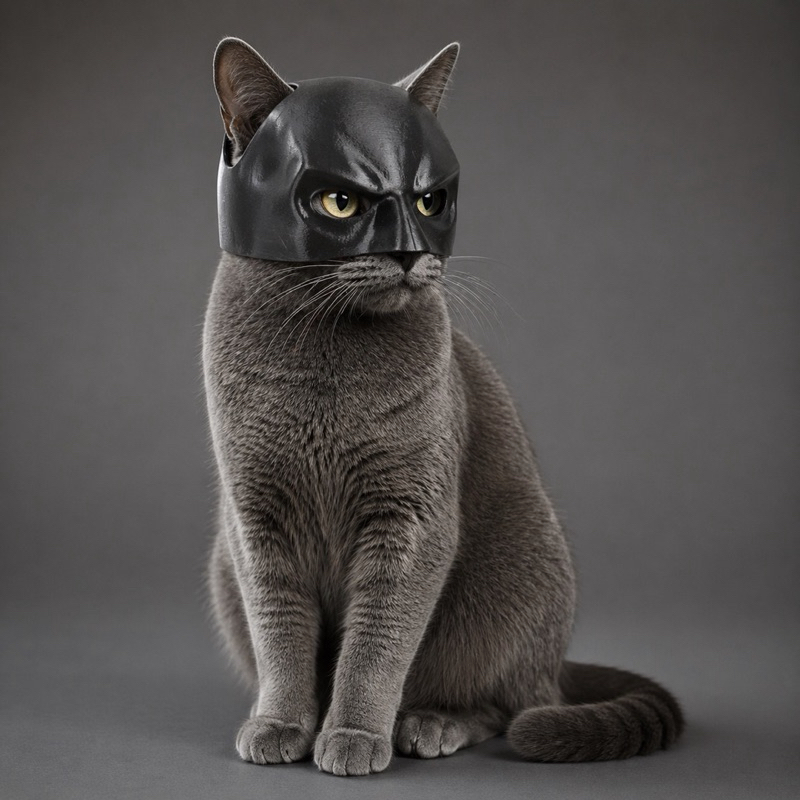 Máscara Estilo Herói para Gatos Confortável Ajuste Perfeito Pet Divertido Fotos Criativas Premium