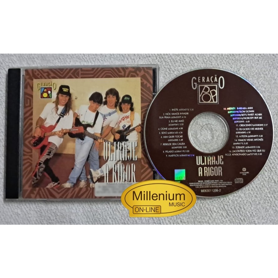 CD Ultraje A Rigor Grandes Sucessos Geração Pop 1995 Original Gravadora Colecionador Ótimo Estado