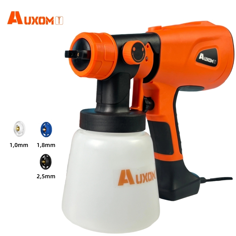 AUXOM Pulverizador de Tinta Elétrico 600W Profissional - Pistola de Pintura com 3 Bicos para Tintas e Vernizes