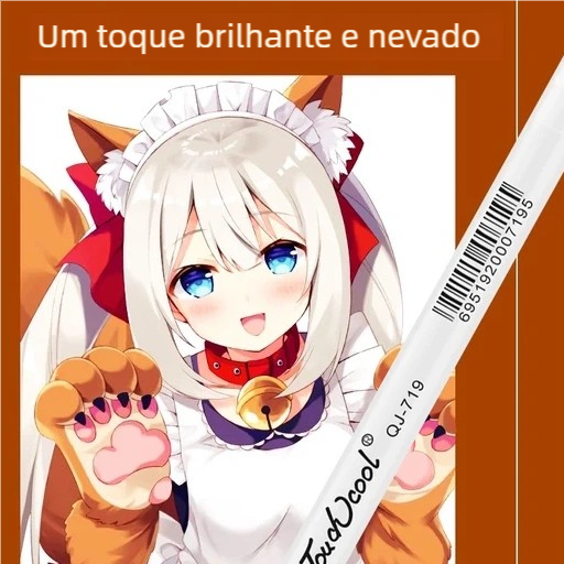 Caneta de Destaque Branca Ultra Brilhante, À Prova d’Água, Secagem Rápida e Sem Manchas