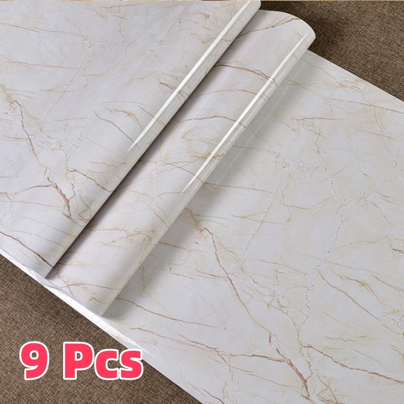 9 Kit Papel De Parede Painel Autoadesivo Marmore Lavavel Usável Em Fogão/Armário/Porta Inovação Com Filme Casa Decoração