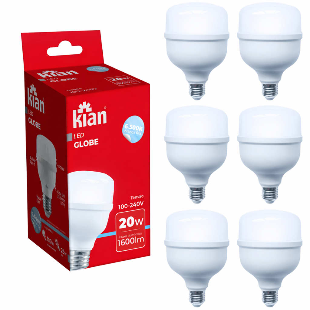 Lâmpada Led 20w Branca Fria/Branca Morna Bivolt Economica Para Casa