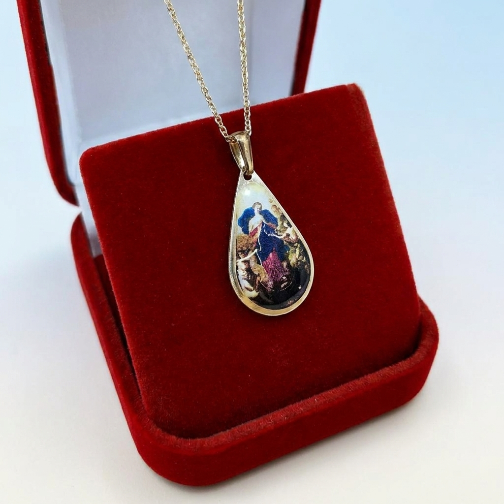 COLAR FOLHEADO NOSSA SENHORA OPÇÕES MEDALHA RELIGIOSO NOSSA SENHORA APARECIDA GRAÇAS GUADALUPE LOURDES CONCEIÇÃO RITA