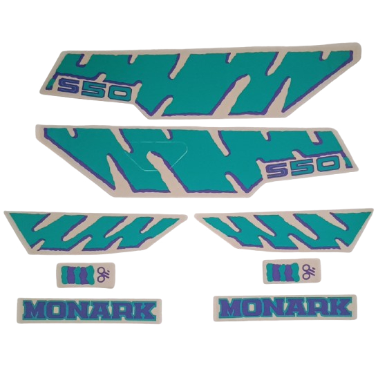 Kit Adesivo Mobilete Monark Moby S50 94-95 Verde-violeta