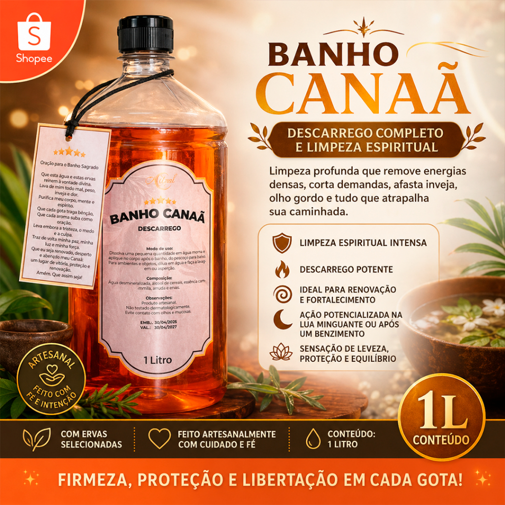 Banho Canaã - Desarrego Completo e Limpeza Espiritual