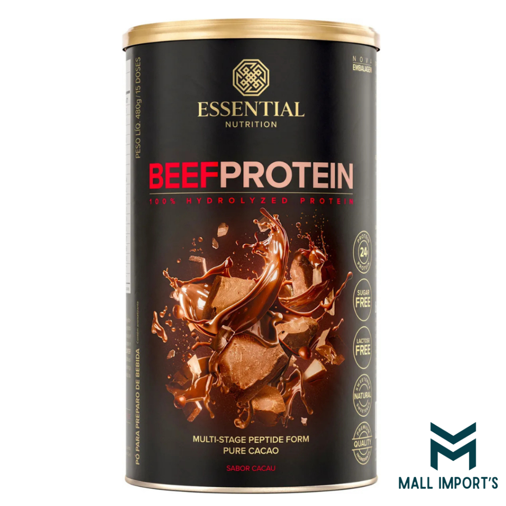 Beef Protein Essential 480g Proteína Isolada e Hidrolisada