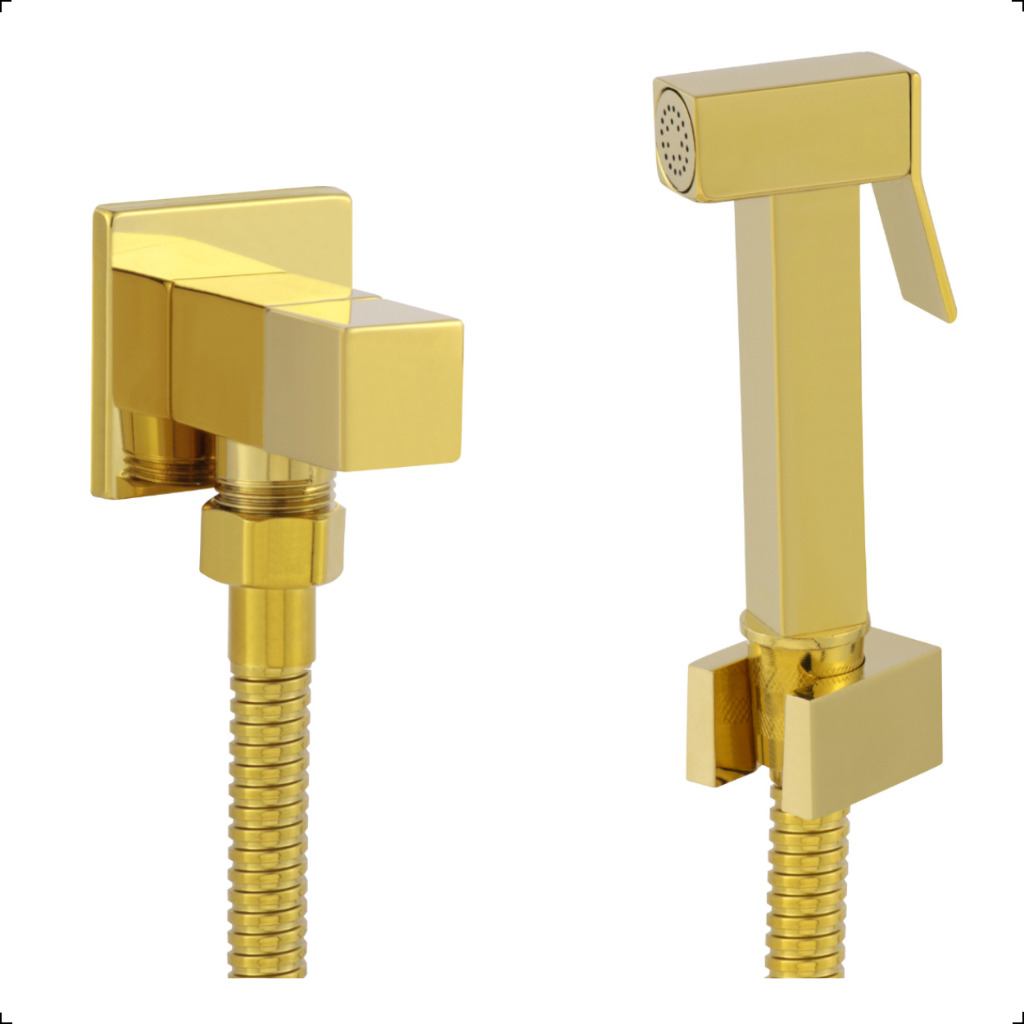 Ducha Higiênica Chuveirinho Banheiro Metal Dourado Tokio
