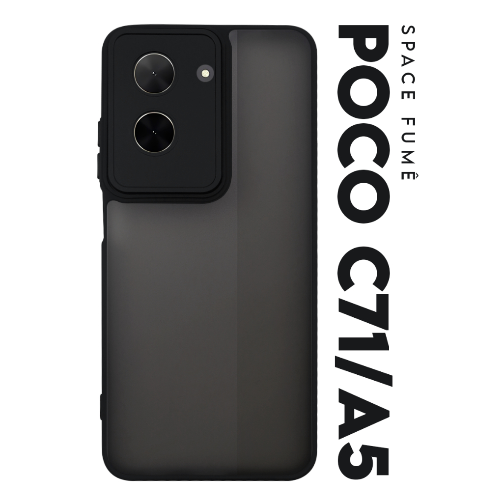 Case Capinha Case Anti Impacto Space Acrílico Translucida Fumê Protetora para Xiaomi Poco C71 - Redmi A5 tela 6.88 pol