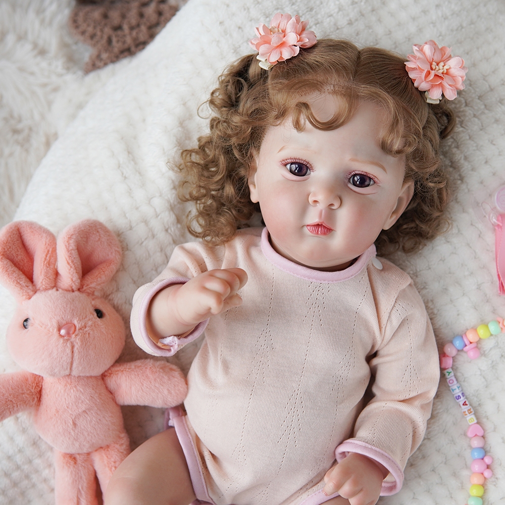 Bebê Reborn Boneca Silicone 48cm Menina Pode dar Banho