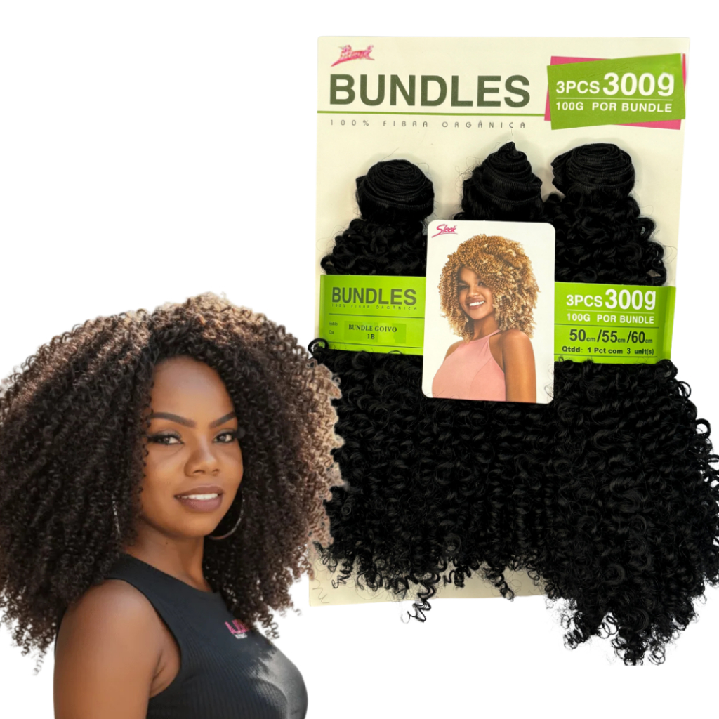 Cabelo Cacheado Pacotão 300g Sleek Bundles Goivo Orgânico na Tela