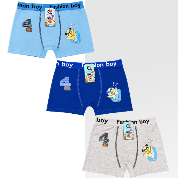 Kit Cueca Boxer Infantil Algodão Menino 2 a 8 Anos Conforto
