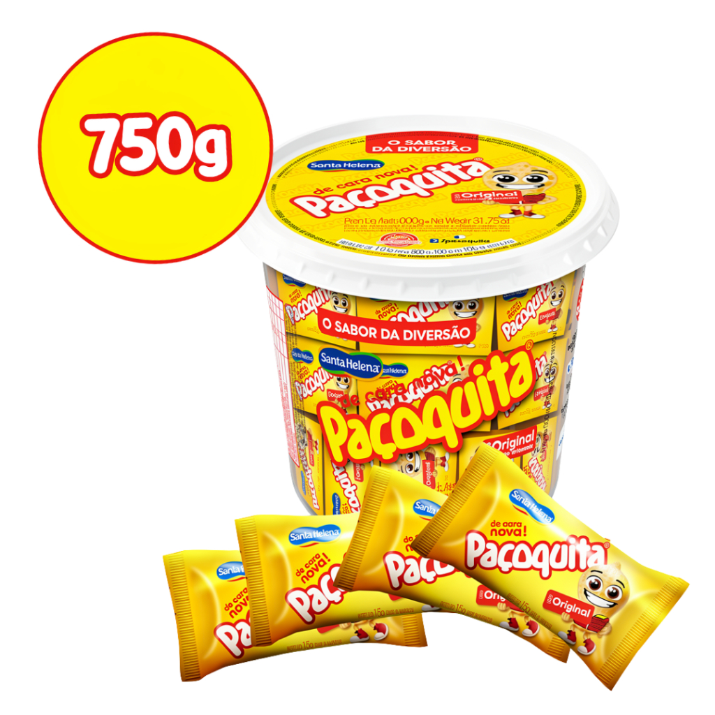 Paçoca Rolha Paçoquita Embalada 750g - Santa Helena